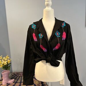 Vintage Western Button Up With Embroidered Accents